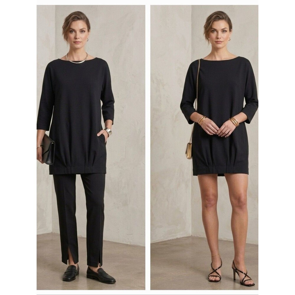 NEW Dusica Kotur Sacks Pleat Front Bateau Mini Tunic Dress Size 2 US Size 4/6